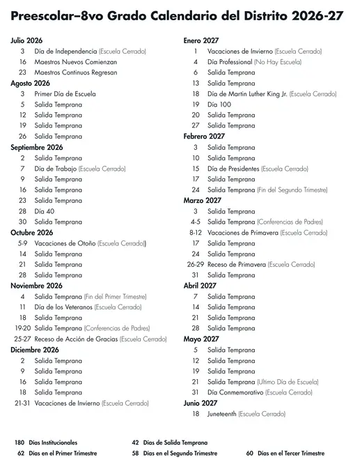 Roosevelt School District No. 66 2026–2027 Academic Calendar Page 4