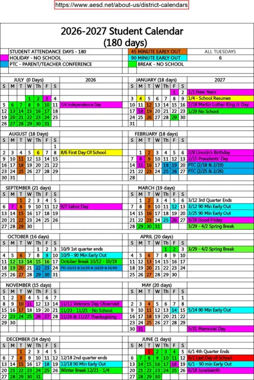 2026–2027 Calendar · Page 1