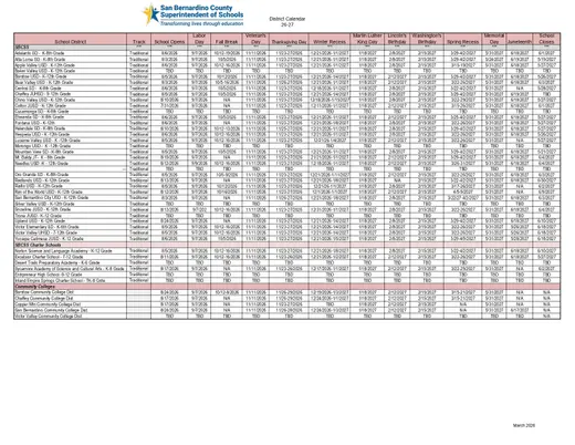 Adelanto SD-K-8th Grade 2026–2027 Academic Calendar Page 2