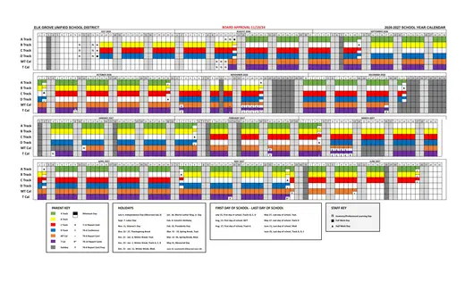 Elk Grove Unified School District 2026–2027 Academic Calendar