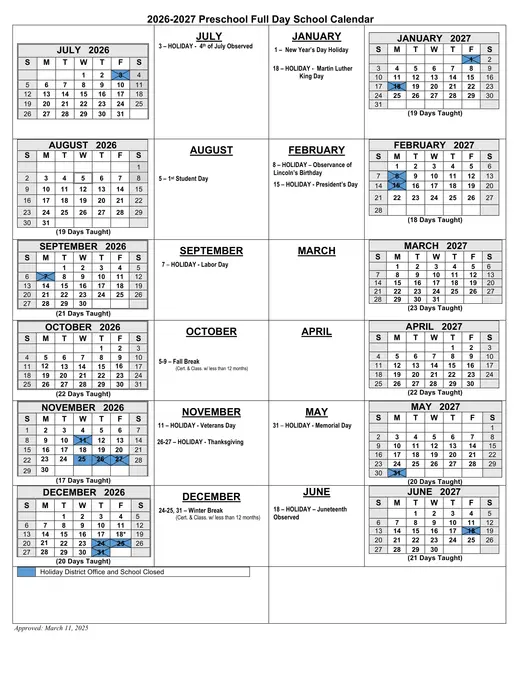 Monterey Peninsula Unified School District MPUSD 2026–2027 Academic Calendar Page 2