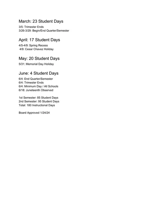 Pajaro Valley Unified School District PVUSD 2026–2027 Academic Calendar Page 3