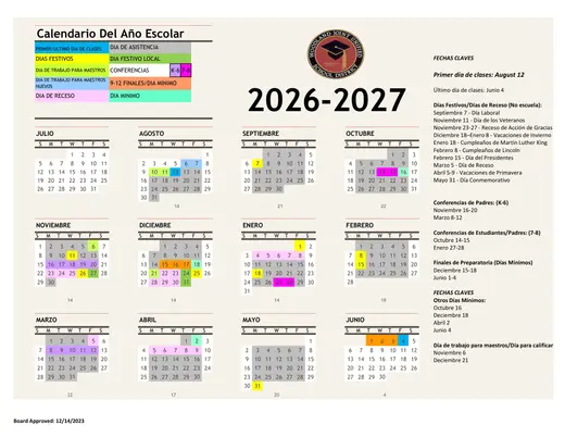 Woodland Joint Unified School District WJUSD 2026–2027 Academic Calendar Page 2