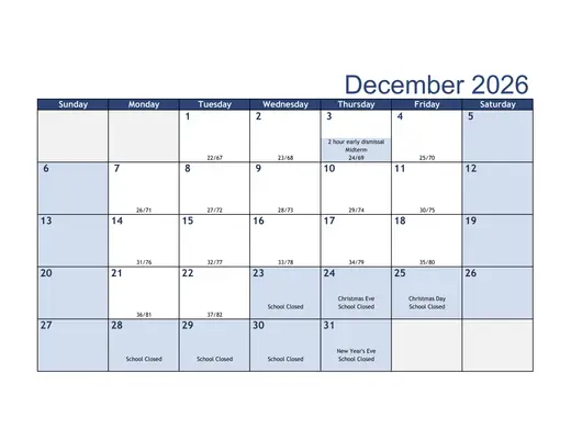 Harrison School District Two 2026–2027 Academic Calendar Page 3