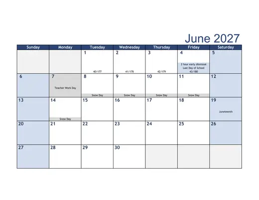 Harrison School District Two 2026–2027 Academic Calendar Page 9