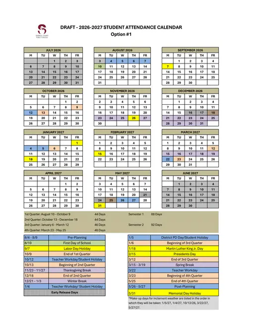Seminole County Public Schools 2026–2027 Academic Calendar