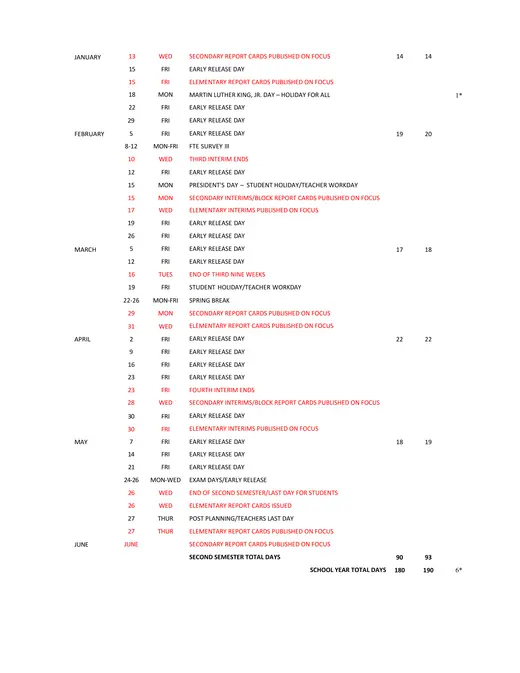 The School District of Brevard County, Florida 2026–2027 Academic Calendar Page 2