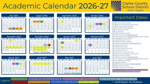 Clarke County School District 2026–2027 Academic Calendar