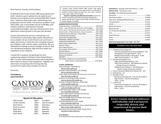 Canton Union School District #66 2026–2027 Academic Calendar Page 8