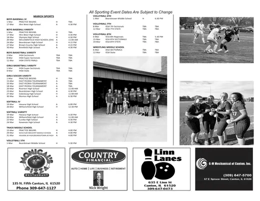 Canton Union School District #66 2026–2027 Academic Calendar Page 34