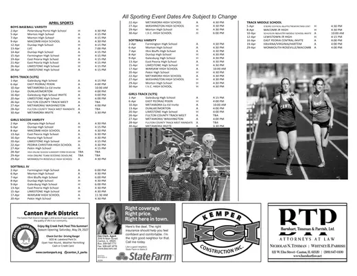 Canton Union School District #66 2026–2027 Academic Calendar Page 36
