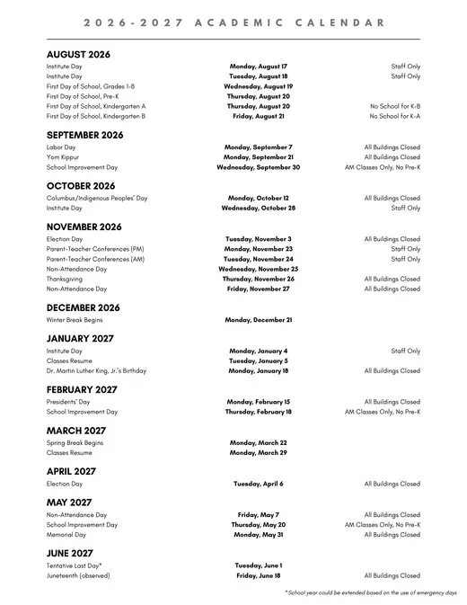 Cusd 21 2026–2027 Academic Calendar Page 2
