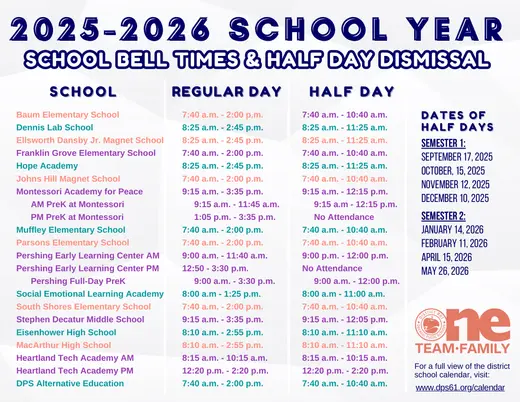 Decatur Public Schools District 61 2026–2027 Academic Calendar Page 2