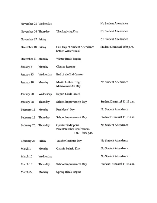 Indian Springs School District #109 2026–2027 Academic Calendar Page 3