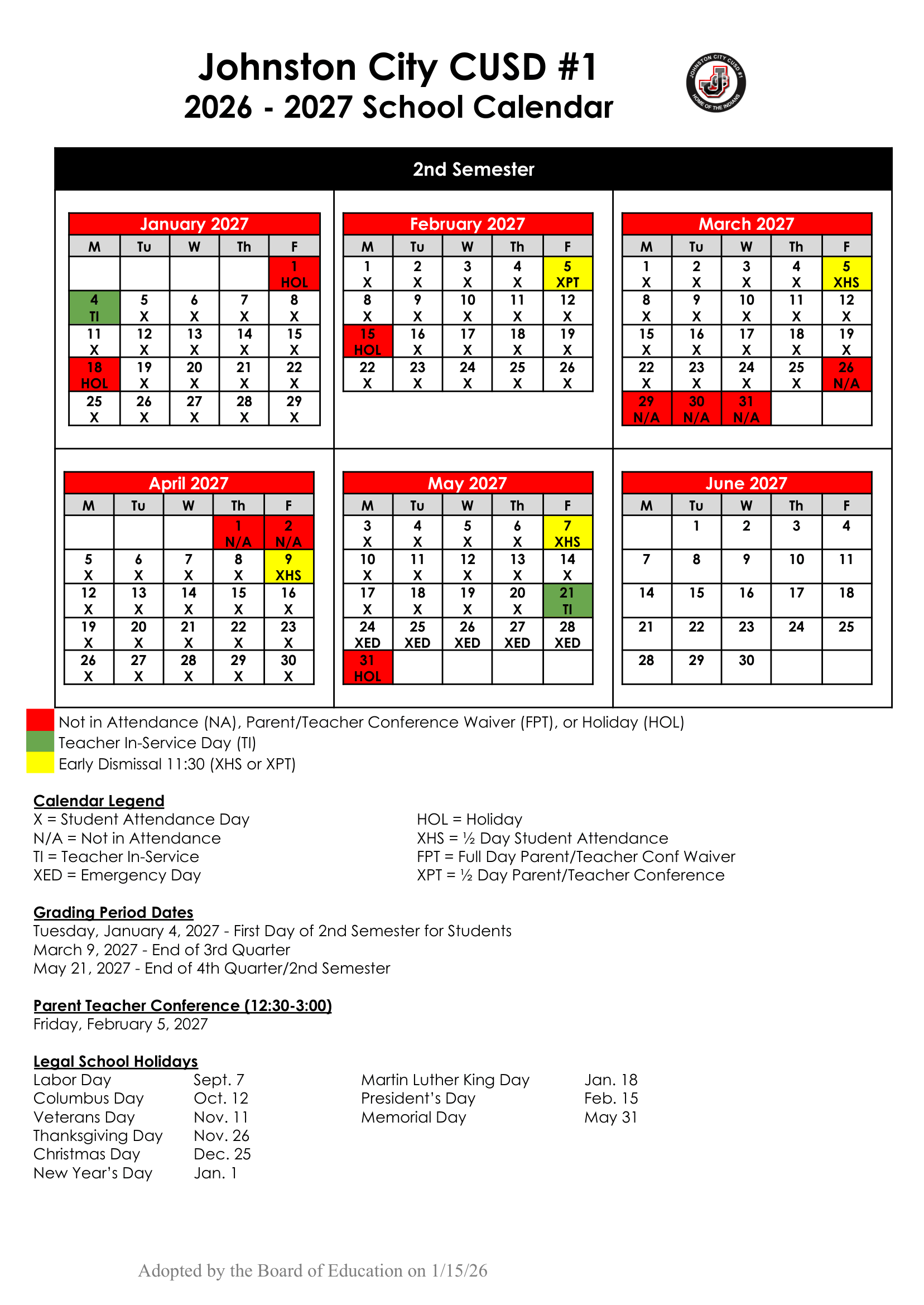 2026–2027 Calendar · Page 2