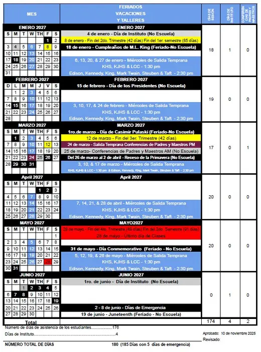 Kankakee School District No. 111 2026–2027 Academic Calendar Page 2