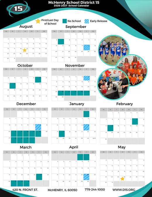 McHenry Community Consolidated School District 15 2026–2027 Academic Calendar Page 2