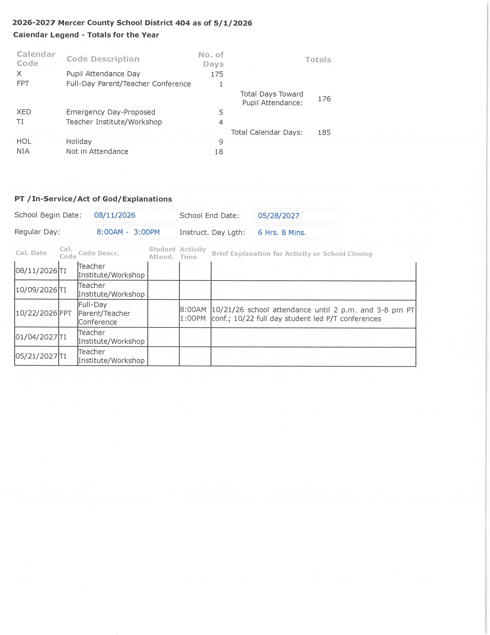 2026–2027 Calendar · Page 2