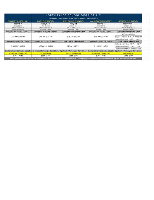 North Palos School District 117 2026–2027 Academic Calendar Page 4