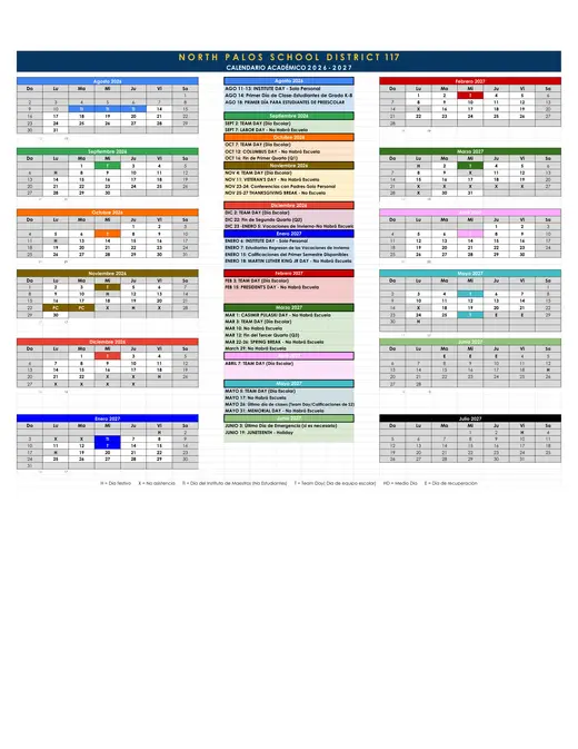 North Palos School District 117 2026–2027 Academic Calendar Page 5