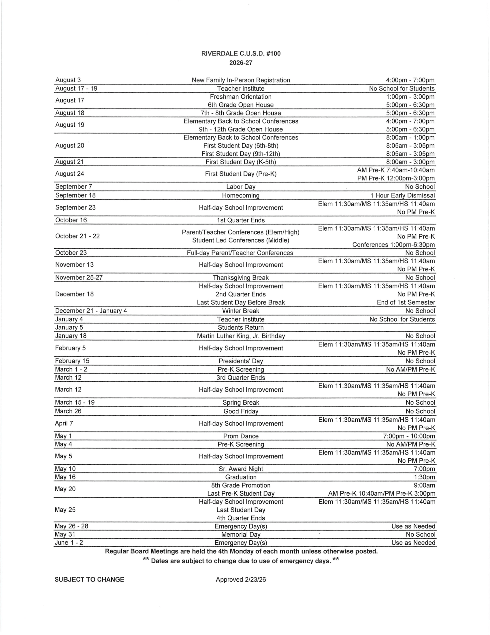 2026–2027 Calendar · Page 2