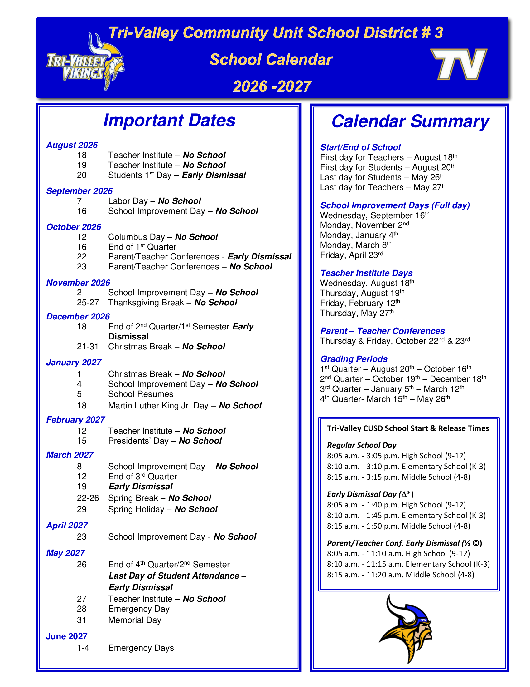 2026–2027 Calendar · Page 2