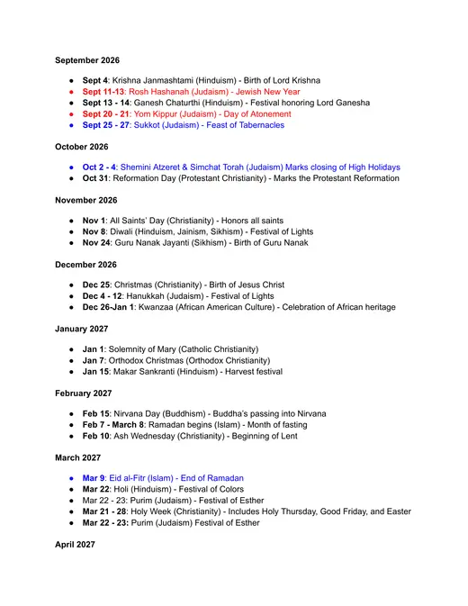 Carmel Clay Schools 2026–2027 Academic Calendar Page 3