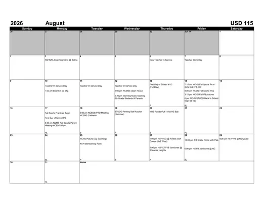 Nemaha Central Schools USD 115 2026–2027 Academic Calendar Page 5