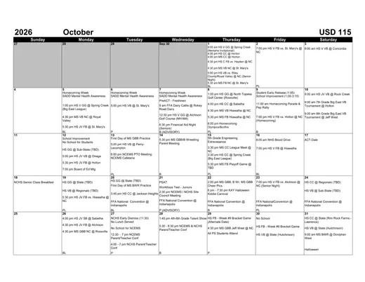 Nemaha Central Schools USD 115 2026–2027 Academic Calendar Page 7