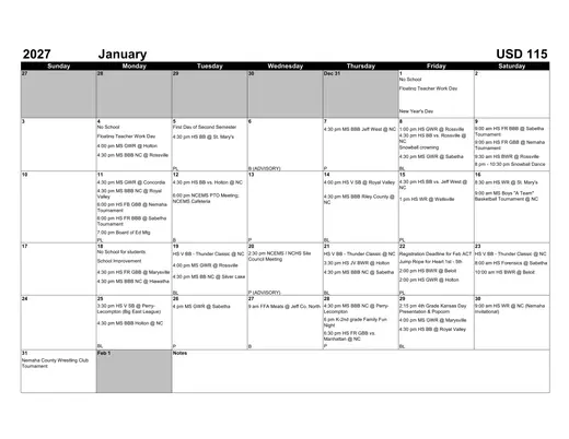 Nemaha Central Schools USD 115 2026–2027 Academic Calendar Page 10