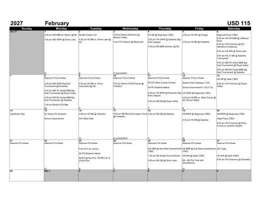 Nemaha Central Schools USD 115 2026–2027 Academic Calendar Page 11