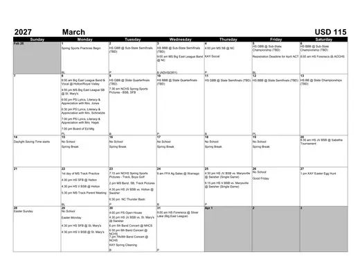 Nemaha Central Schools USD 115 2026–2027 Academic Calendar Page 12