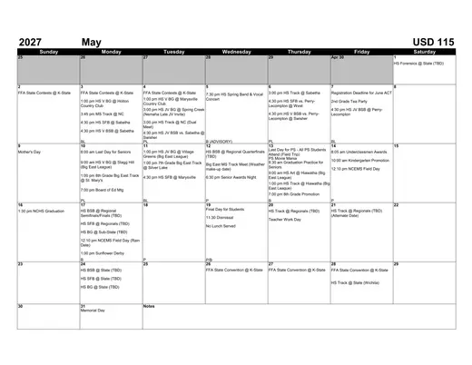 Nemaha Central Schools USD 115 2026–2027 Academic Calendar Page 14