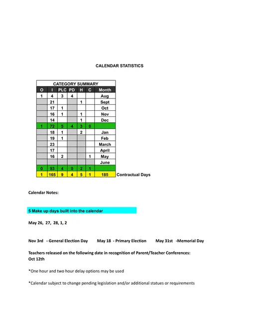 Mason County Schools 2026–2027 Academic Calendar Page 2