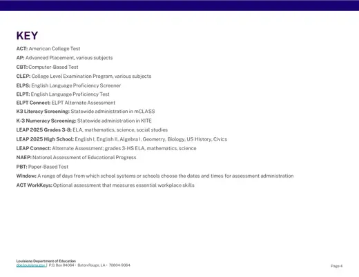 Louisiana Department of Education 2026–2027 Academic Calendar Page 4