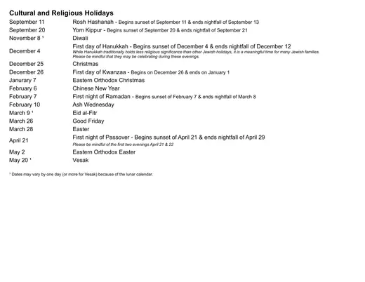 Msad #51 2026–2027 Academic Calendar Page 2