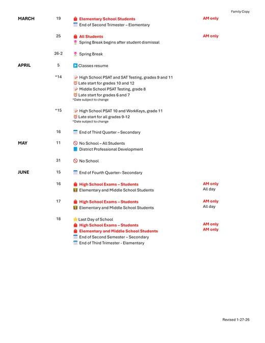 Chippewa Valley Schools 2026–2027 Academic Calendar Page 3