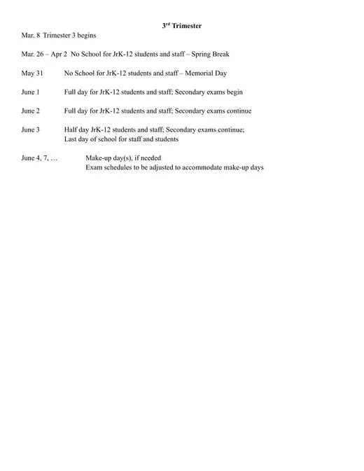 Mt. Pleasant Public Schools 2026–2027 Academic Calendar Page 3