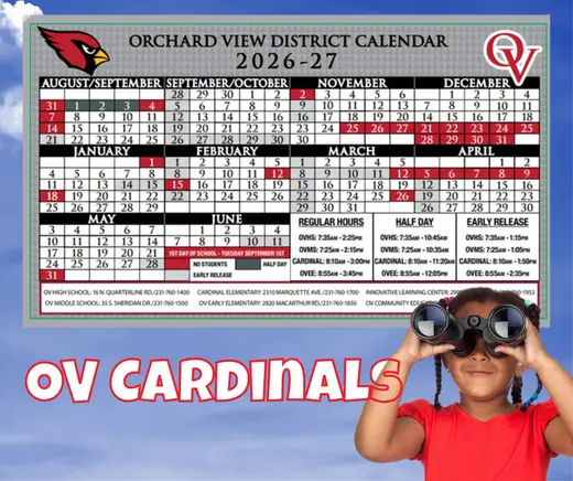 Orchard View District 2026–2027 Academic Calendar Page 2
