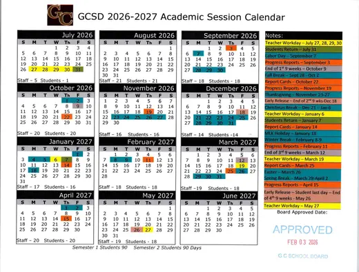 George County School District 2026–2027 Academic Calendar