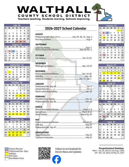 Walthall County School District 2026–2027 Academic Calendar