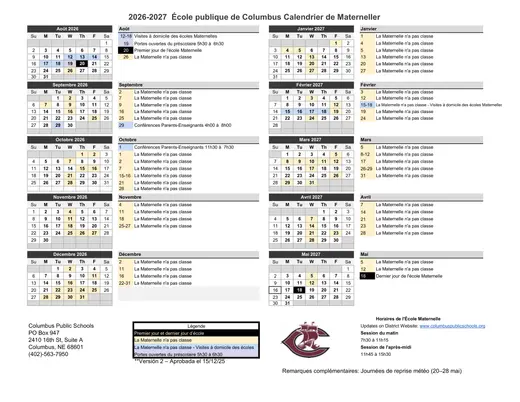 Kramer Preschool 2026–2027 Academic Calendar Page 5