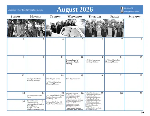 Crest Memorial School 2026–2027 Academic Calendar Page 2