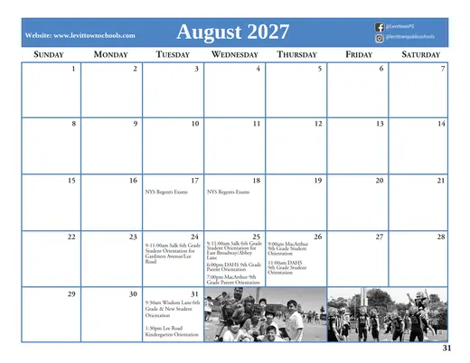 Crest Memorial School 2026–2027 Academic Calendar Page 25
