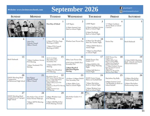 Crest Memorial School 2026–2027 Academic Calendar Page 3