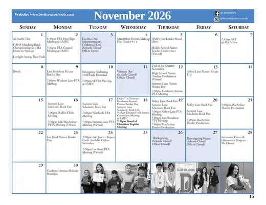 Crest Memorial School 2026–2027 Academic Calendar Page 7