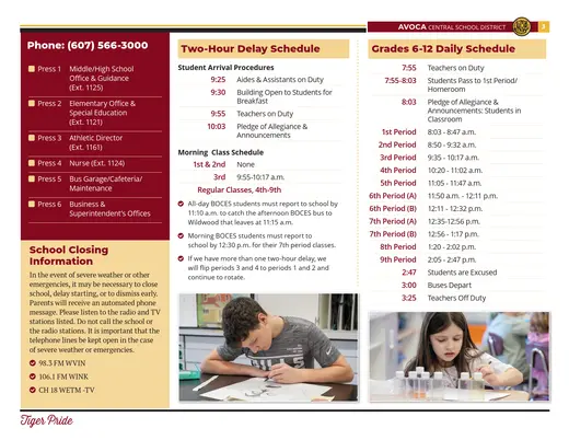 Avoca Central School District 2026–2027 Academic Calendar Page 14