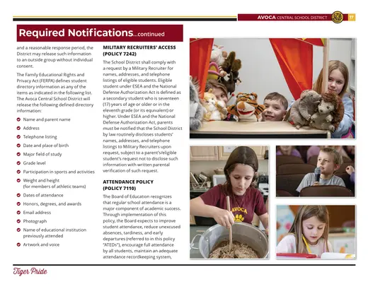 Avoca Central School District 2026–2027 Academic Calendar Page 9