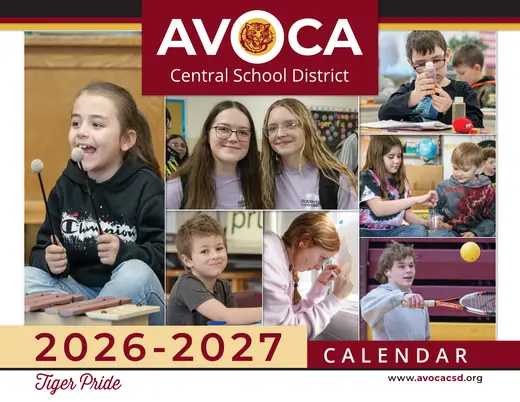 Avoca Central School District 2026–2027 Academic Calendar Page 1