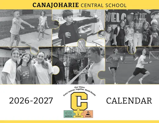 Canajoharie Central School 2026–2027 Academic Calendar Page 1